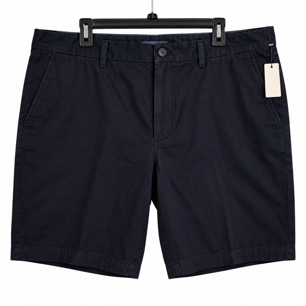Van Heusen Studio Men’s Shorts Size 44 Dark Navy Flat Front 9.5” Inseam NWT - Picture 1 of 5
